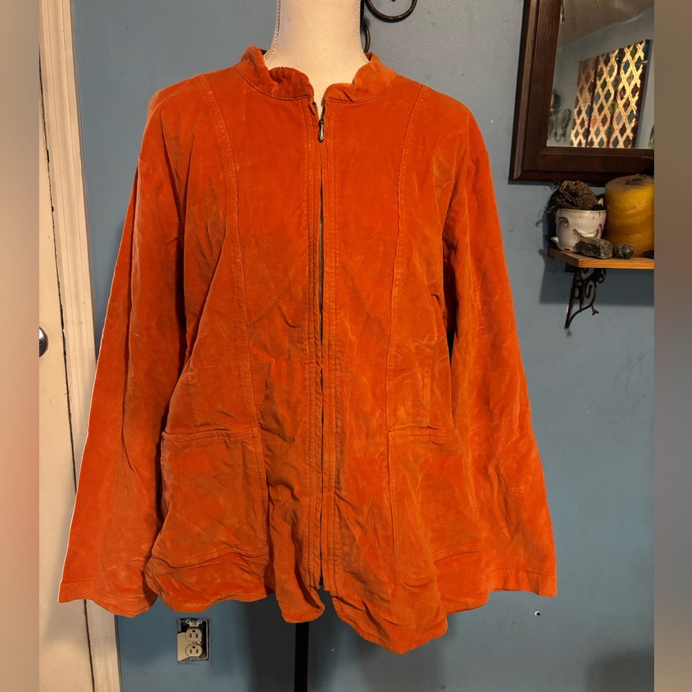 Cj Banks, Orange Corduroy, Plus Sized, Jacket